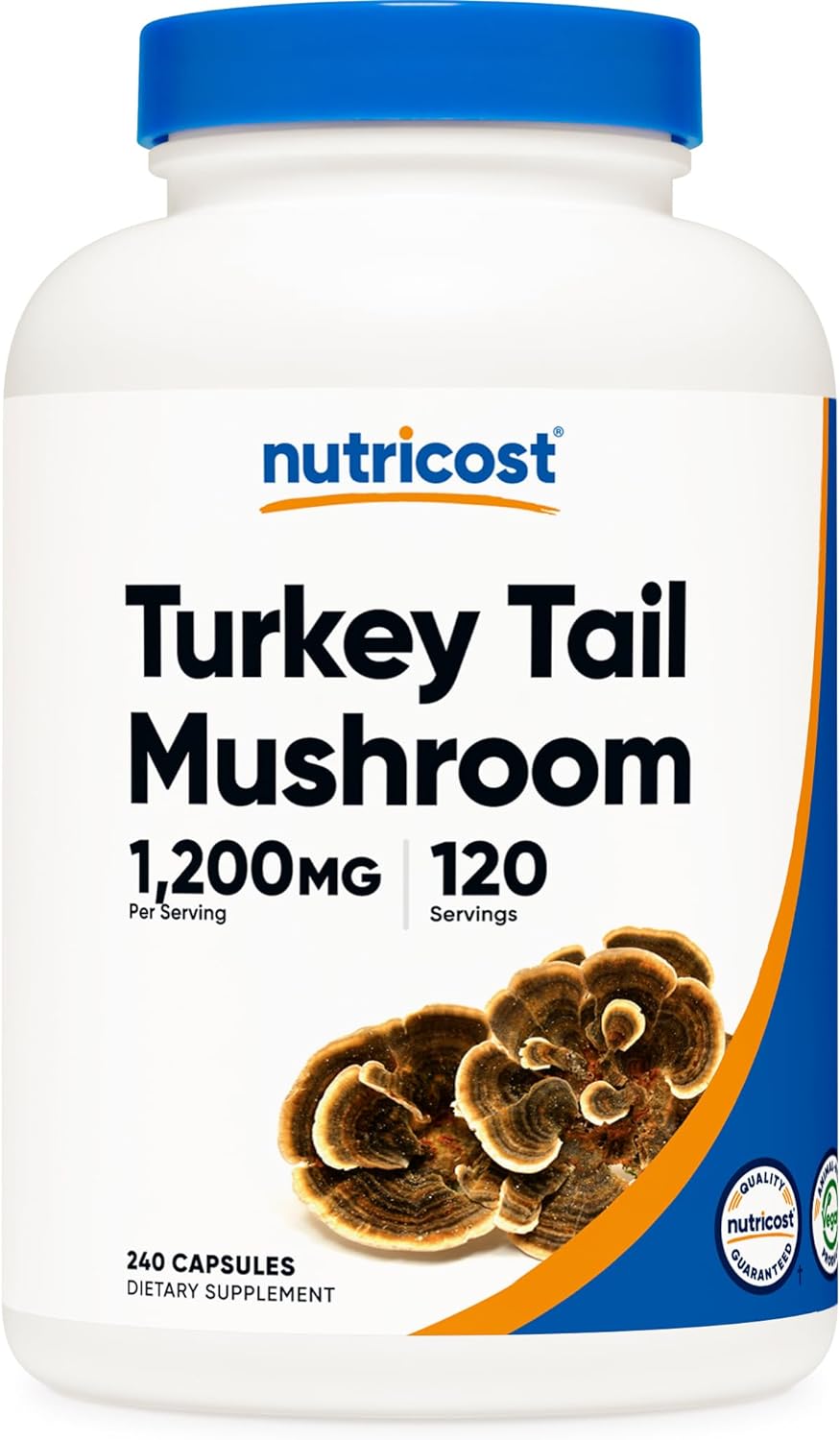 Nutricost Turkey Tail Mushroom Capsules 1200mg, 120 Servings (240 Capsules) - Gluten Free, Non-GMO, and Vegetarian Friendly