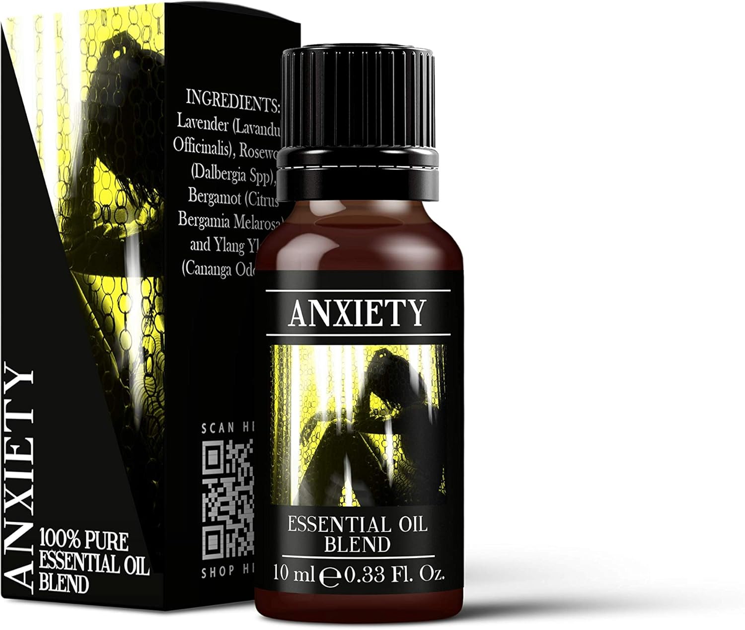 Mystix London | Anxiety Pure & Natural Essential Oil Blend 10Ml - For Diffusers, Aromatherapy & Massage Blends | Perfect As A Gift | Vegan, Gmo Free