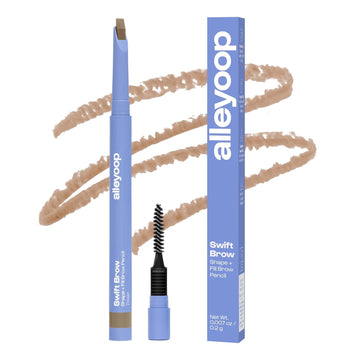 Alleyoop Swift Eyebrow All-In-1 Brow Definer With Built-In Sharpener & Spoolie Brush, Water & Smudge Resistant And Eyebrow Pencil For Women, Natural Matte Finish, Vegan, Cruelty-Free (Soft Brown)