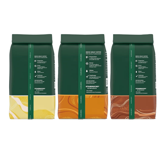 Starbucks Flavored Ground Coffee—Variety Pack—Naturally Flavored—3 bags (11 oz each)