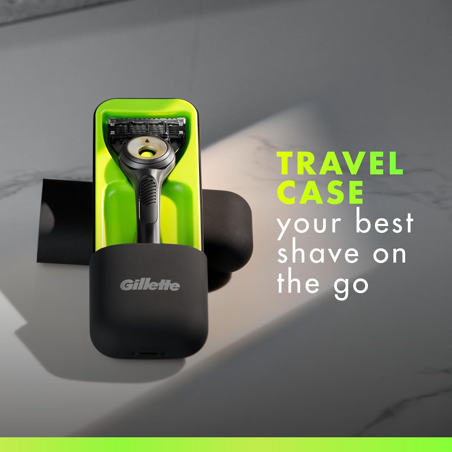 Gillettelabs With Exfoliating Bar Shaving Razor For Men, 1 Handle, 3 Blade Refills, Includes Travel Case For Convenient Storage On The Go