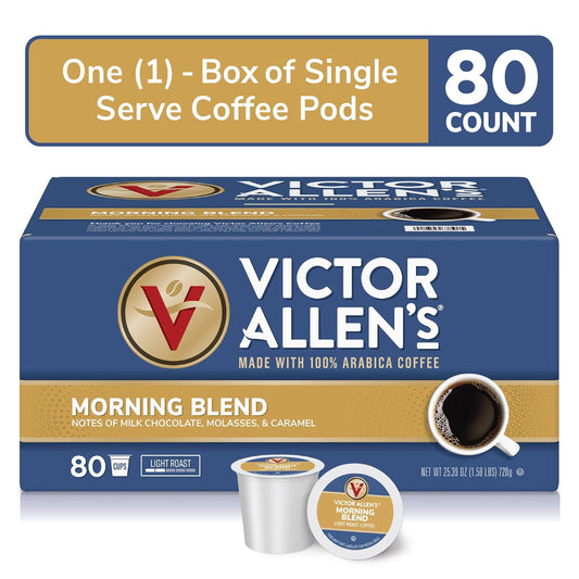 Victor Allen'S Coffee Morning Blend, Light Roast, 80 Count, Single Serve Coffee Pods For Keurig K-Cup Brewers