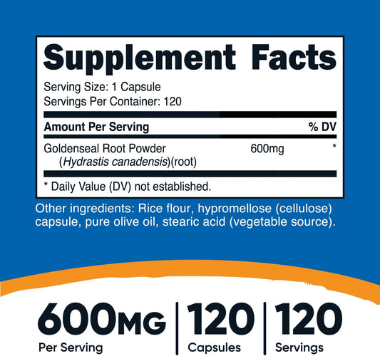 Nutricost Goldenseal Root 600Mg, 120 Capsules - Non-Gmo, Gluten Free, Vegetarian Capsules