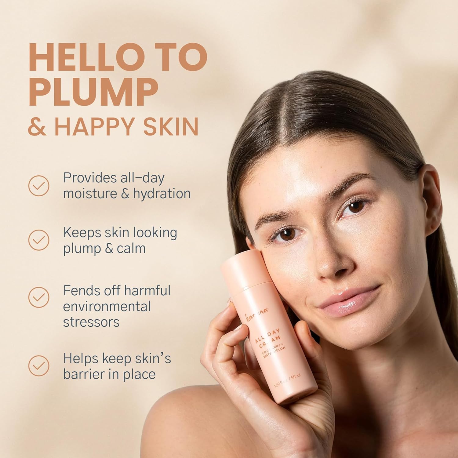 Karuna - All Day Moisturizing Cream, Anti Wrinkle Face Cream Off-Set Dryness & Fine Lines - Hydrating Facial Moisturizer, Antioxidant Watermelon Extract, Hyaluronic Acid, Goji Berries And Aloe, 50 Ml : Beauty & Personal Care