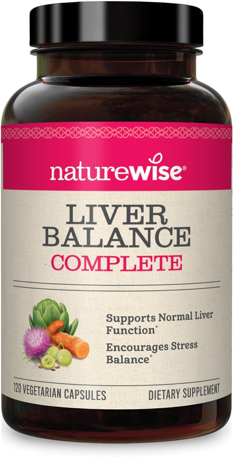 NatureWise Liver Detox Cleanse Supplement (60 servings) Triple Repair Formula with Milk Thistle, Turmeric, Reishi & Kudzu to Encourage Toxin Removal & Support Normal Function (120 Veg Capsules)