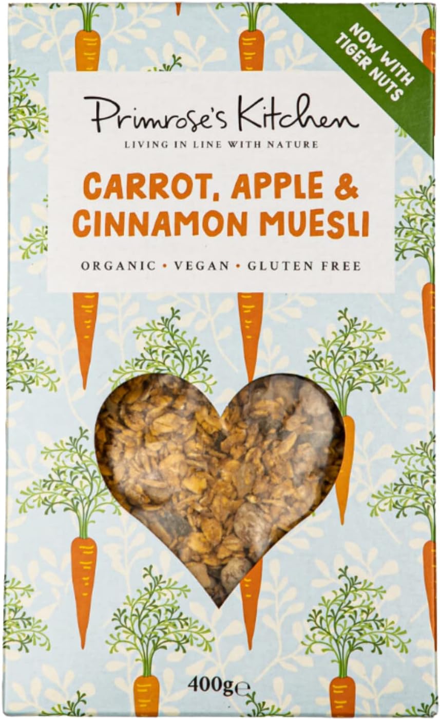 Primrose'S Kitchen - Orange & Cashew Granola - 400G (Pack Of 6) Vegan & Gluten Free Recipe. Punchy, Zesty And Nutty Granola Suitable For Bakes, Shakes, Biscuits & Cakes. Chunky Nuts & Wholesome Oats