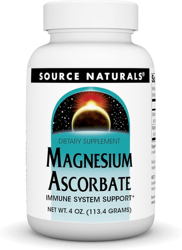 Source Naturals Magnesium Ascorbate Crystals - Non-Acidic Vitamin C - 4 Ounce Powder