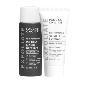 Paula'S Choice Skin Perfecting 8% Aha Gel & 2% Bha Liquid Travel Duo, Facial Exfoliants For Blackheads, Large Pores, Wrinkles & Fine Lines, Face Exfoliators W/Glycolic & Salicylic Acid - Travel Size