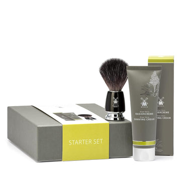 Mühle Starter Set Aloe Vera Shaving Cream & Rytmo Black Fibre Shaving Brush