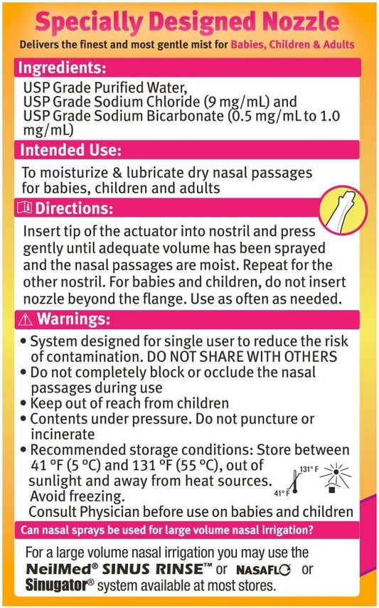 NeilMed Pediamist Pediatric Saline Spray, 2.53 Fl. Oz (Pack of 1) - Packaging May Vary