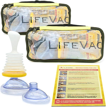 Lifevac Yellow Travel Kit 2 Pack - Portable Suction Rescue Device, First Aid Kit For Kids And Adults, Portable Airway Suction Device For Children And Adults