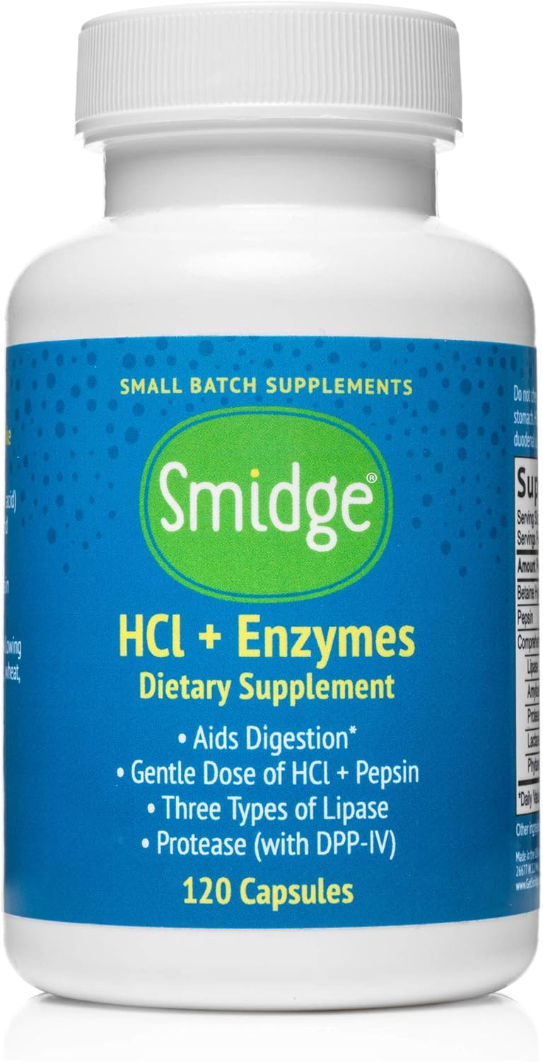 Smidge™ Hcl + Enzymes – Digestion – 120 Capsules