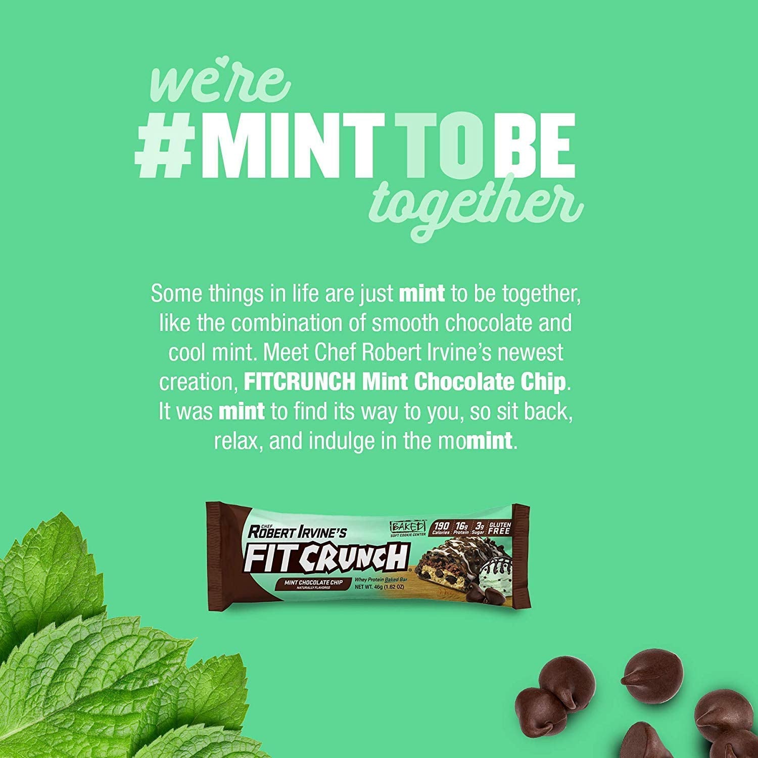 FITCRUNCH Snack Size Protein Bars, Designed by Robert Irvine, 6-Layer Baked Bar, 3g of Sugar, Gluten Free & Soft Cake Core (9 Bars, Mint Chocolate Chip) : Health & Household