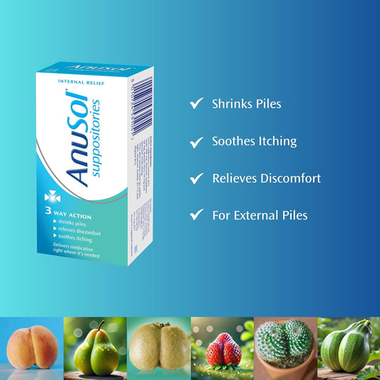 Anusol Suppositories – For Haemorrhoids & Related Conditions – Proven Formula Shrinks Piles, Relieves Discomfort & Soothes Itching – 48-Pack