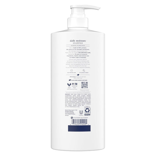 Dove Damage Therapy Shampoo Daily Moisture For Dry Hair With Bio-Protein Care Technology And Hyaluronic Serum 28 Fl Oz