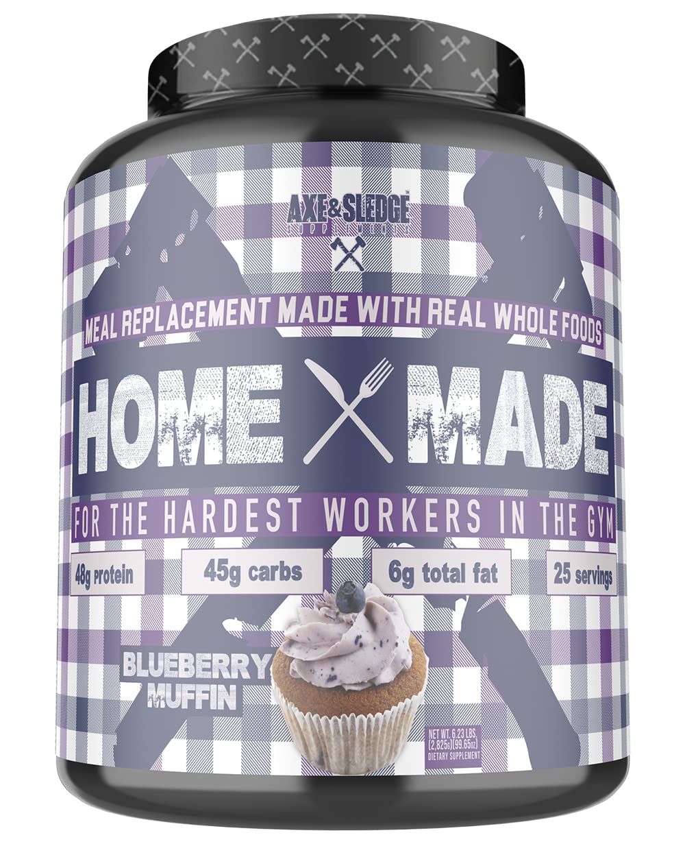 Axe & Sledge Supplements Home Made Whole-Foods-Based Meal Replacement Powder With Digestive Enzymes, Protein, Carbohydrates, And Fats, 25 Servings, Chocolate Brownie