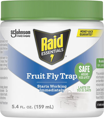 Raid Essentials Fruit Fly Trap For Indoors, Made With Essential Oils, Child And Pet Safe, 5.4 Oz