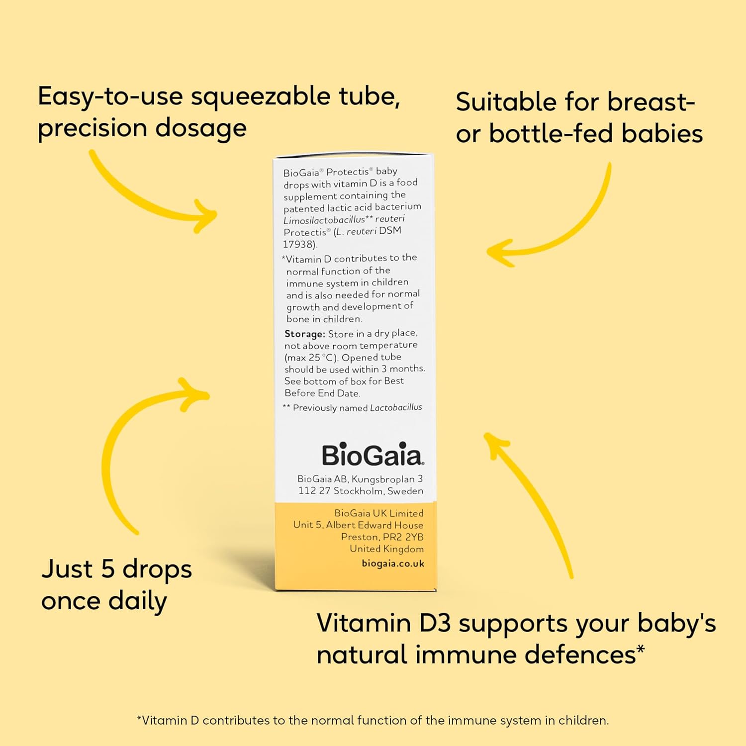 BIOGAIA Protectis Baby Drops with Vitamin D | Lactobacillus Reuteri Probiotic Supplement for Newborns, Infants & Babies | for Digestive and Immune System, Helps Relieve Tummy Gas and Discomfort : Amazon.co.uk: Health & Personal Care