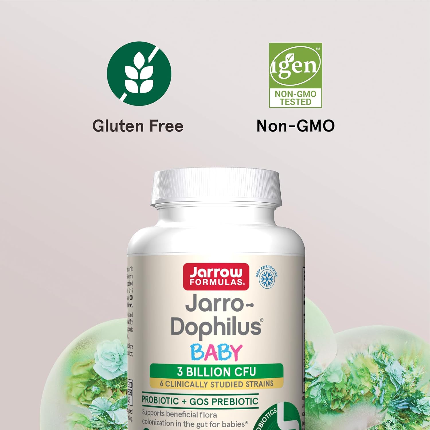 Jarrow Formulas Baby’s Jarro-Dophilus + GOS Supplement - 3 Billion CFU Per Serving - Multi-Strain Infant Probiotics Formula - Supports Intestinal Health - 2.5 oz Powder (Pack of 12) : Health & Household