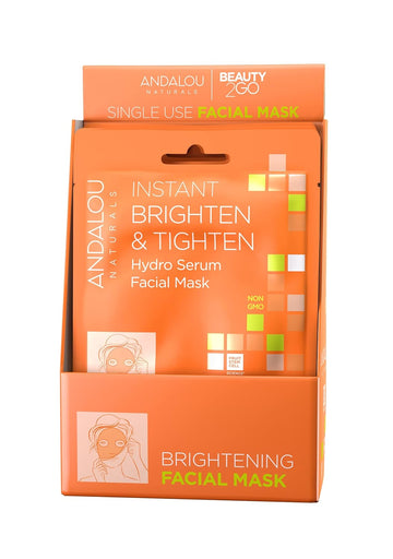 Andalou Naturals Instant Brighten & Tighten Hydro Serum Facial Mask, 0.6 Fluid Ounce