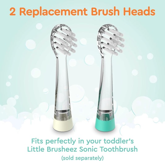 Little Brusheez® 2-Pack Replacement Brush Heads - Safe & Gentle Electric Brush Heads for Ages 1-3 Toddlers’ Sonic Toothbrush (Fuzzy The Fox)