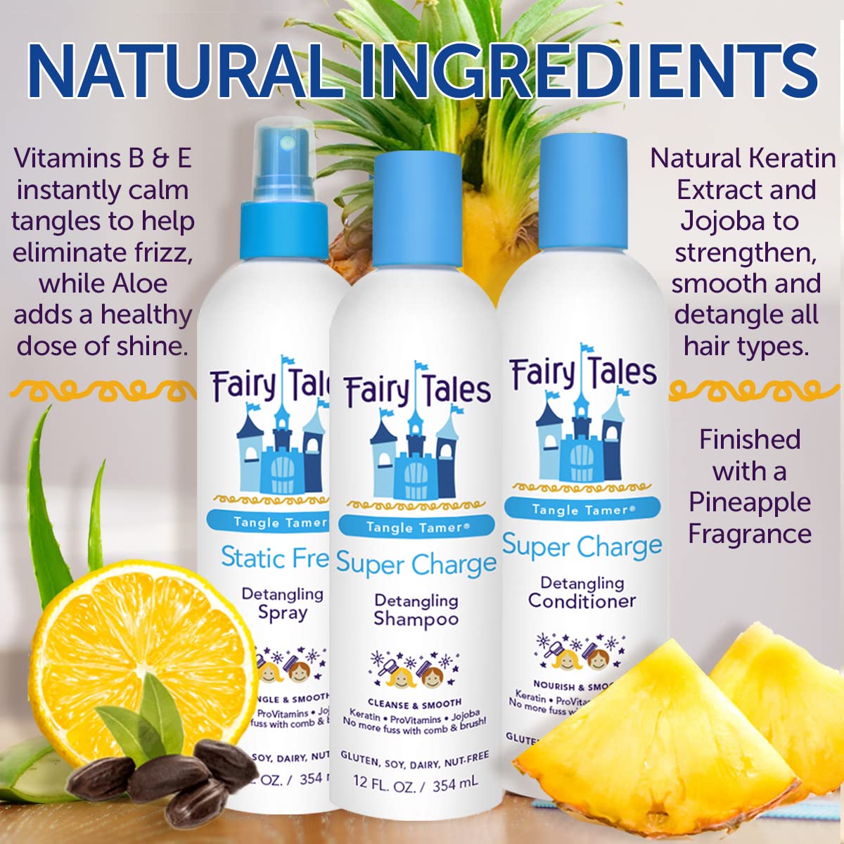 Fairy Tales Tangle Tamer Super Charge Detangling Shampoo for Kids - Paraben Free, Sulfate Free, Gluten Free, Nut Free - 32 oz : Beauty & Personal Care