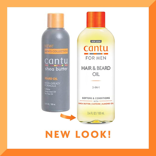 Cantu For Men Hair & Beard Oil, 3.4 Fl Oz (Packaging May Vary)