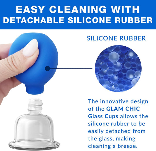 Glass Facial Cupping Set (4 Cups) Cupping Therapy For Face Eyes Lips