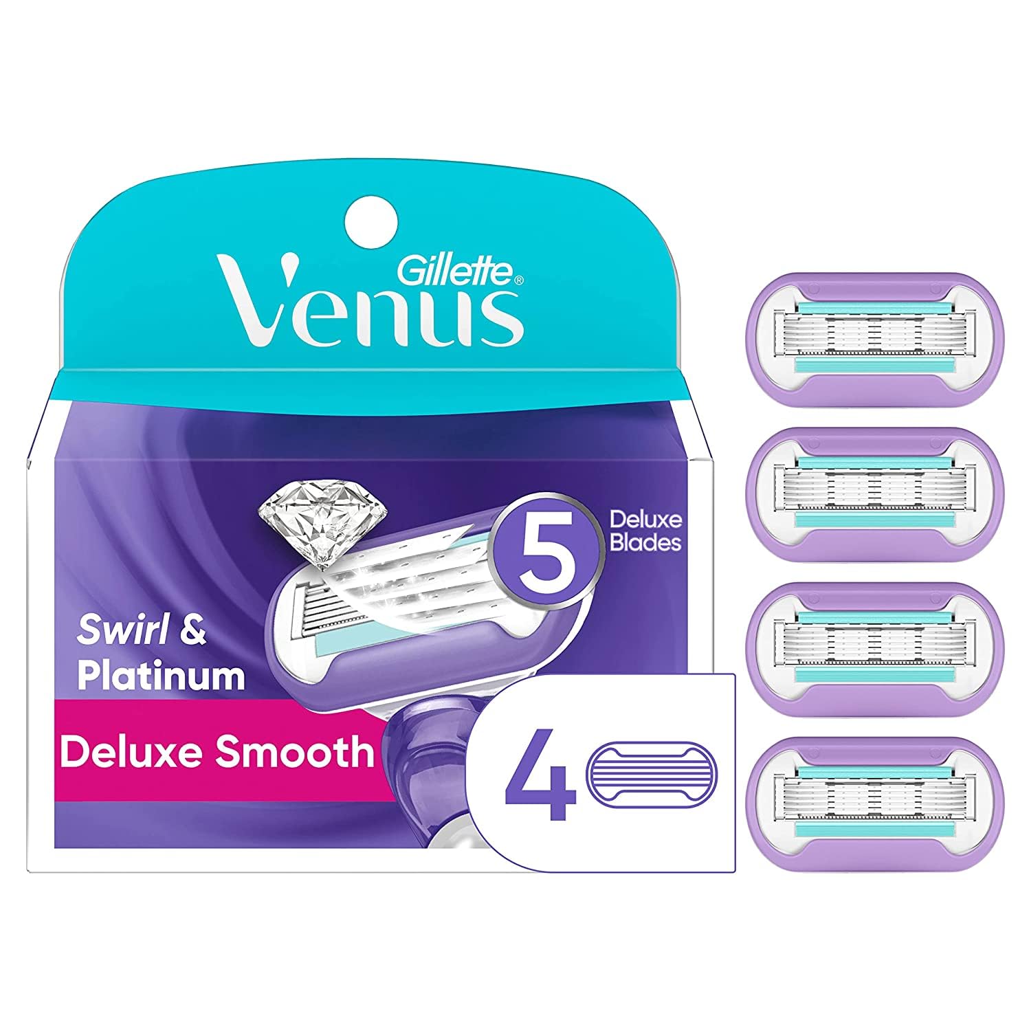 Gillette Venus Extra Smooth Swirl Women'S Razor Blade Refills - 4 Count