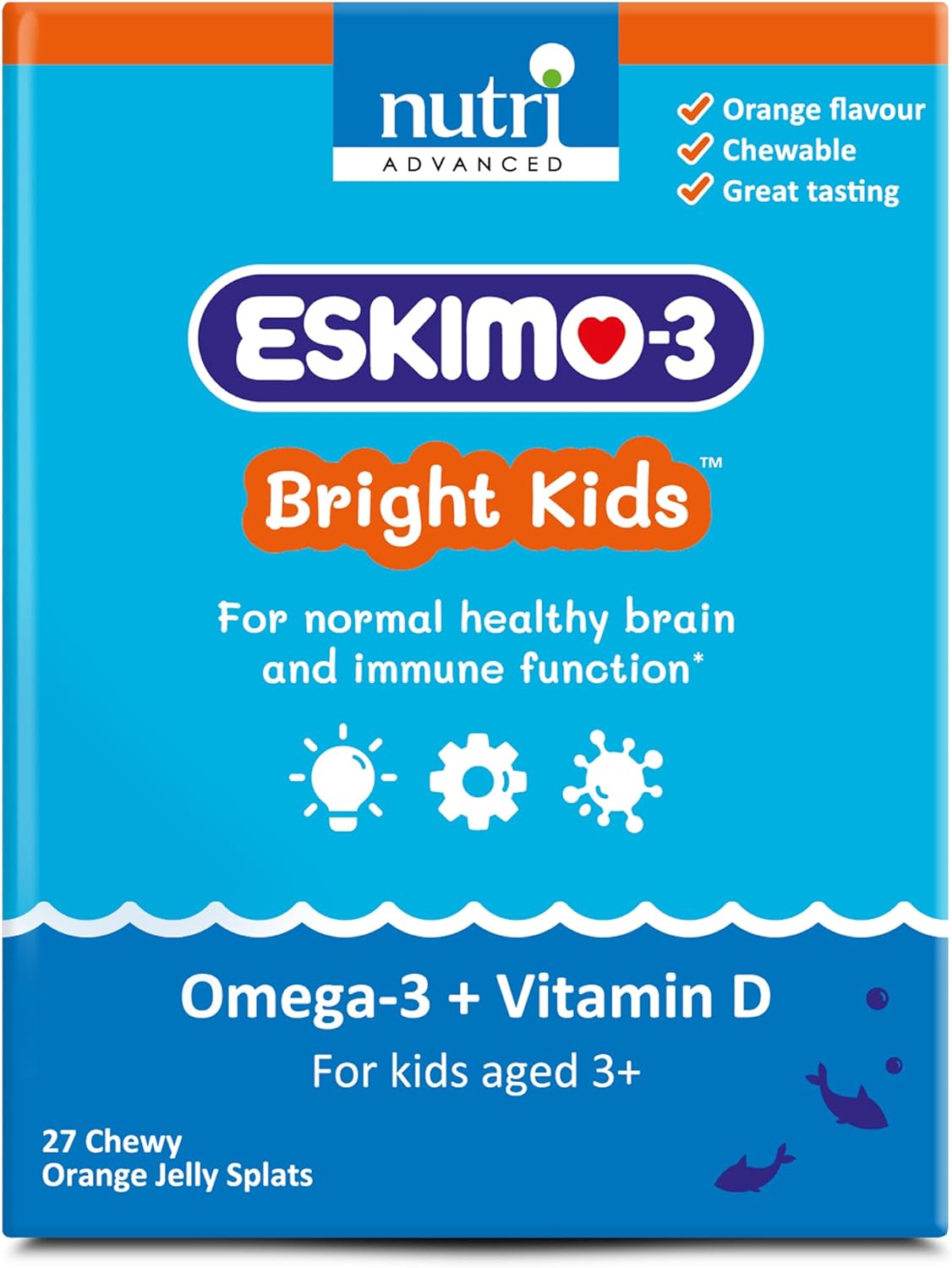 Eskimo-3 Bright Kids Fish Oil - Nutri Advanced - Jelly Splats 27 Servings