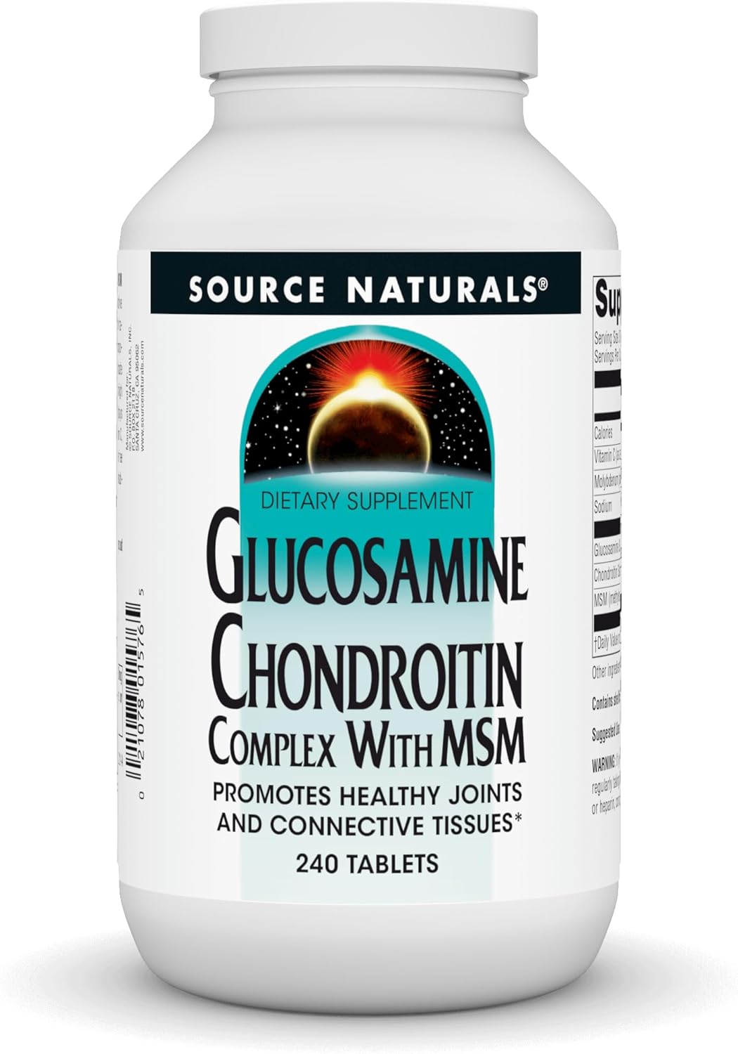 Source Naturals Glucosamine Chondroitin Complex With Msm, Promotes Healthy Joints And Connective Tossues* - 240 Tablets