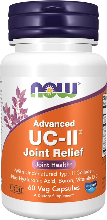 Now Foods Supplements, Uc-Ii Advanced Joint Relief With Undenatured Type Ii Collagen, Plus Hyaluronic Acid, Boron, Vitamin D-3, 60 Veg Capsules