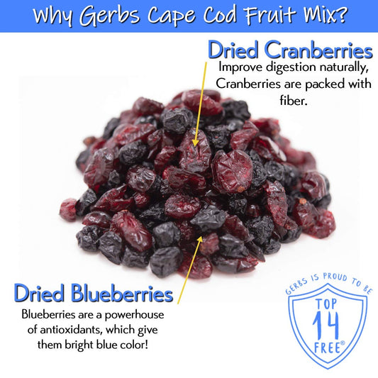 GERBS Blueberry & Cranberry Dried Fruit Snack Mix 2 LBS. Premium Grade | Top 14 Food Allergy Free | Resealable Bulk Bag | Made in USA | Packed with Antioxidants | Gluten Peanut Tree Nut Free