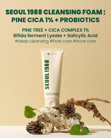 Ksecret Seoul 1988 Cleansing Foam : Pine Cica 1% + Probiotics, 150Ml/5.07Fl.Oz