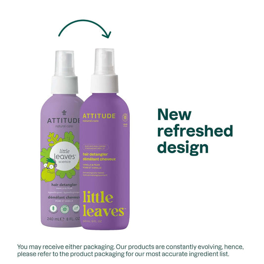 ATTITUDE Hair Detangler for Kids, Spray Bottle, Hypoallergenic Plant- and Mineral-Based Formula, Vegan and Cruelty-free, Vanilla & Pear, 8 Fl Oz : Beauty & Personal Care