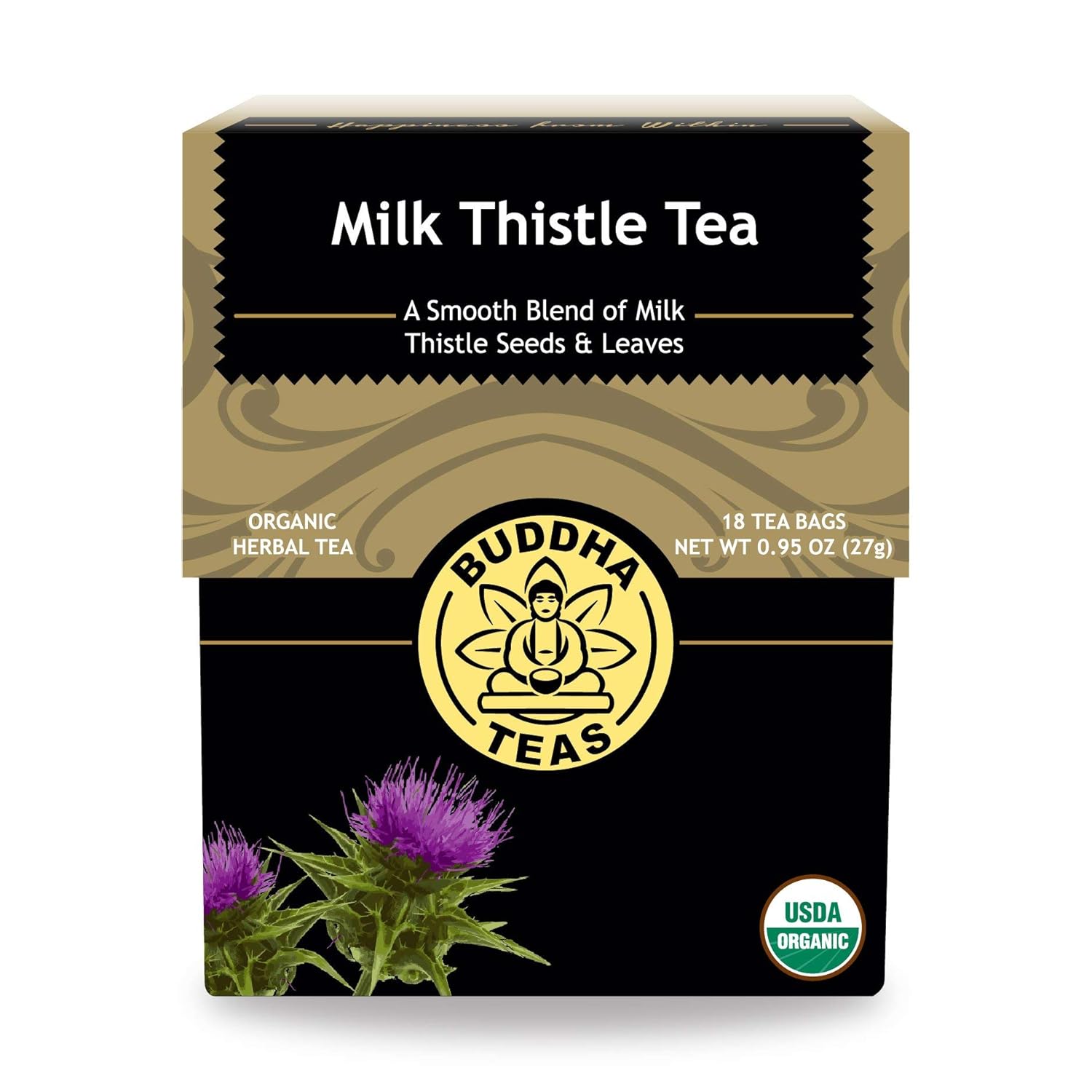 Buddha Teas - Calm Buddha Blend - Organic Herbal Tea - For Health & Wellbeing - Blend Of Organic Herbs - Clean Ingredients - Caffeine Free - Ou Kosher & Organic - Non-Gmo - 18 Bleach-Free Tea Bags