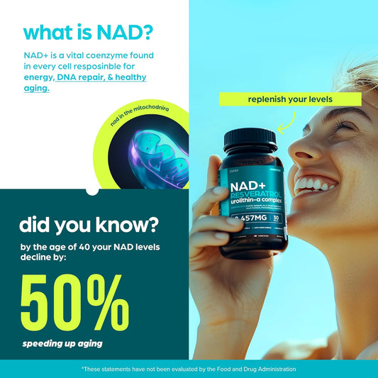 Nad Supplement 8,457 Mg Extra Strength Liposomal, Green Tea + Astaxanthin For Women & Men, Resveratrol, Coq10, Alpha Lipoic Acid – Energy Anti-Aging,Cell Regeneration