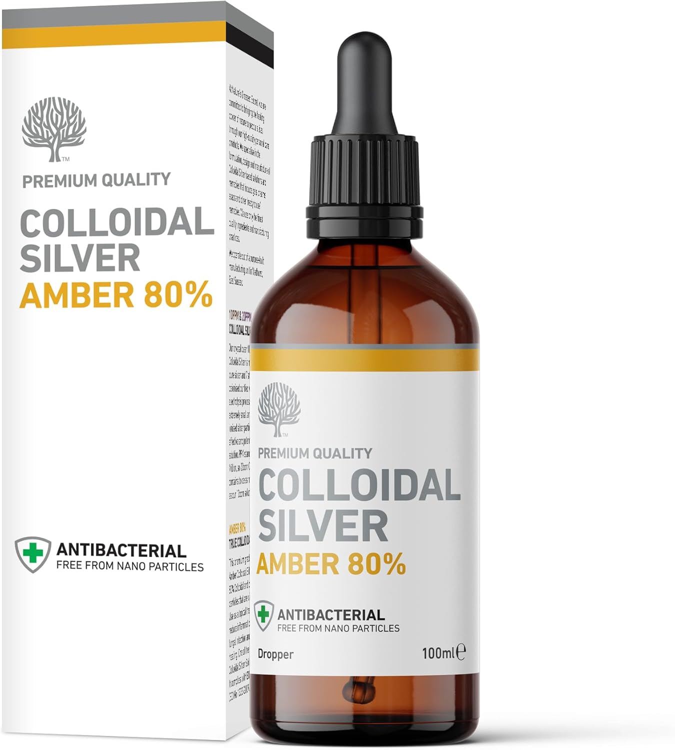Nature'S Greatest Secret True Premium Quality Antibacterial Colloidal Silver Dropper Bottle 100Ml
