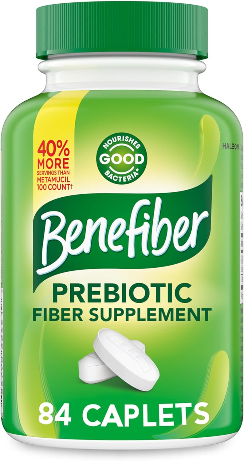 Benefiber Prebiotic Fiber Supplement Caplets, 84 Count