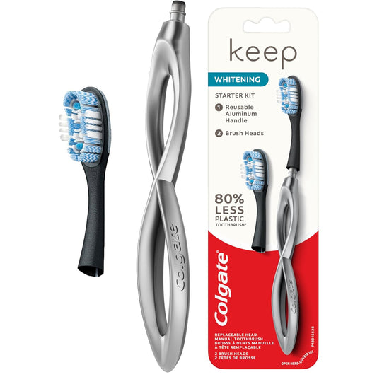 Colgate Keep Manual Toothbrush Whitening Starter Kit - Silver, 1 Count