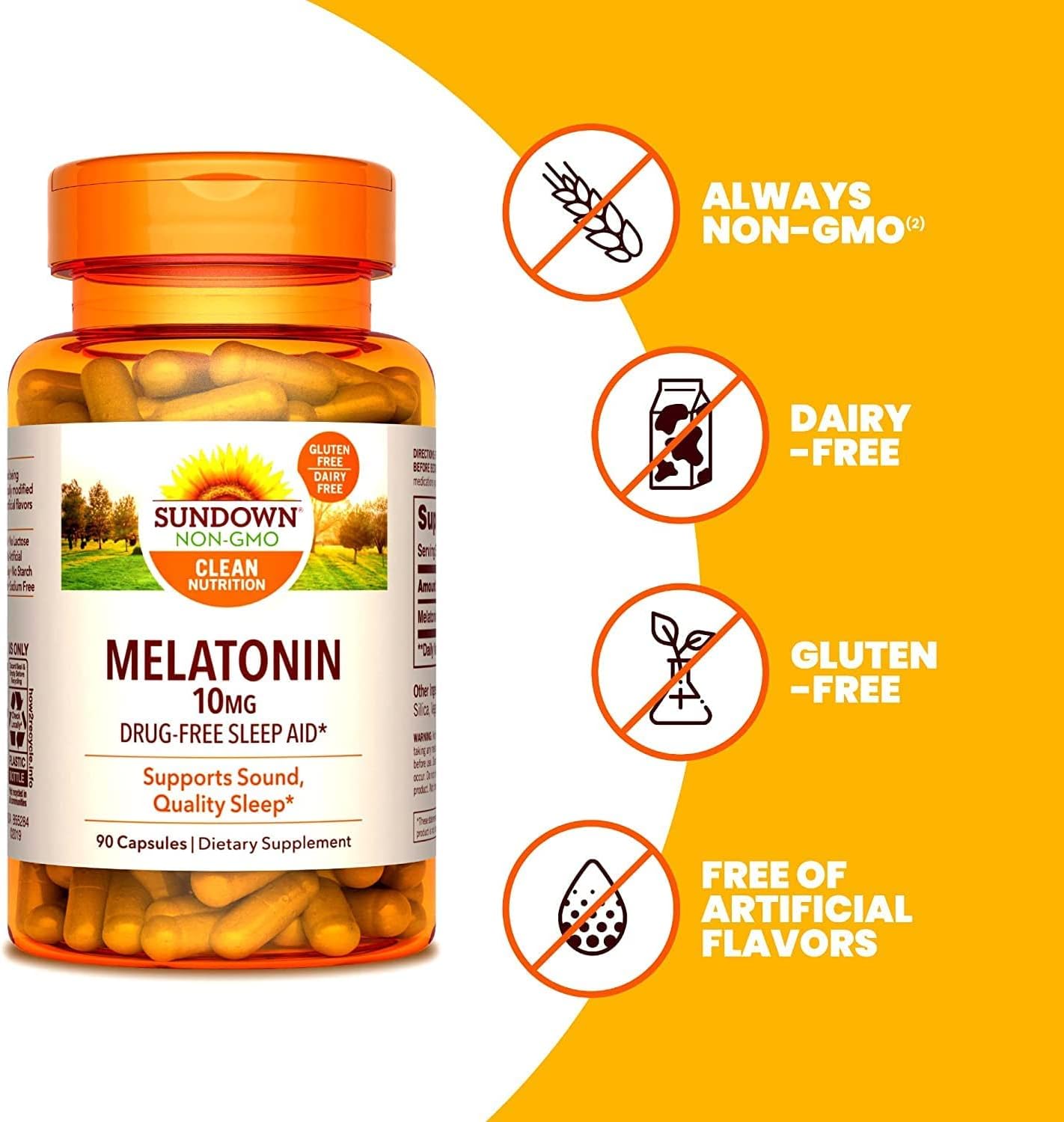 Sundown Melatonin 10 Mg, 90 Capsules : Health & Household