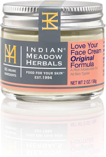 Indian Meadow Herbals Love Your Face Cream - Deep Penetrating Rich Moisturizer Cream - Petroleum-Free Skin Repair Cream For All Skin Types