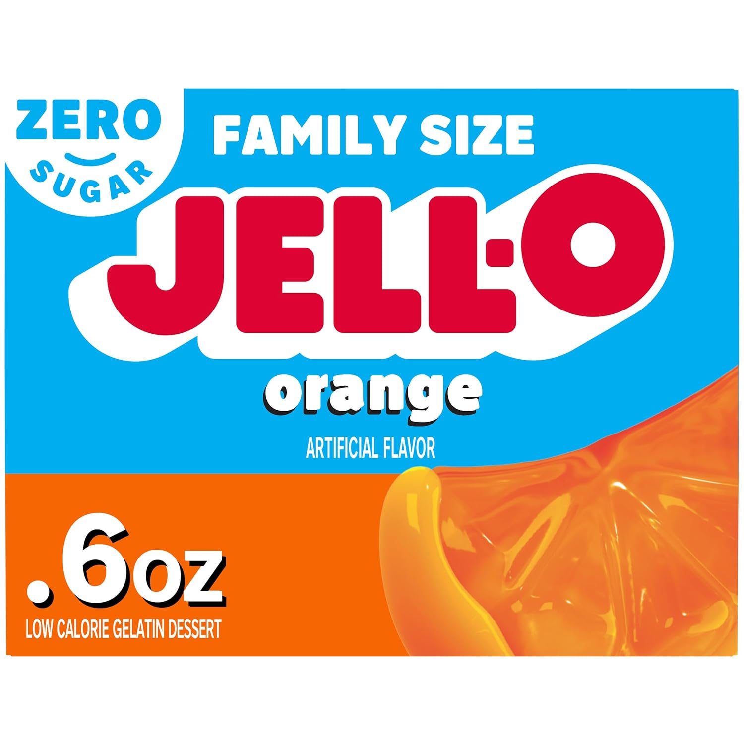 Jell-O Orange Sugar Free Gelatin Dessert Mix (0.6 Oz Box)