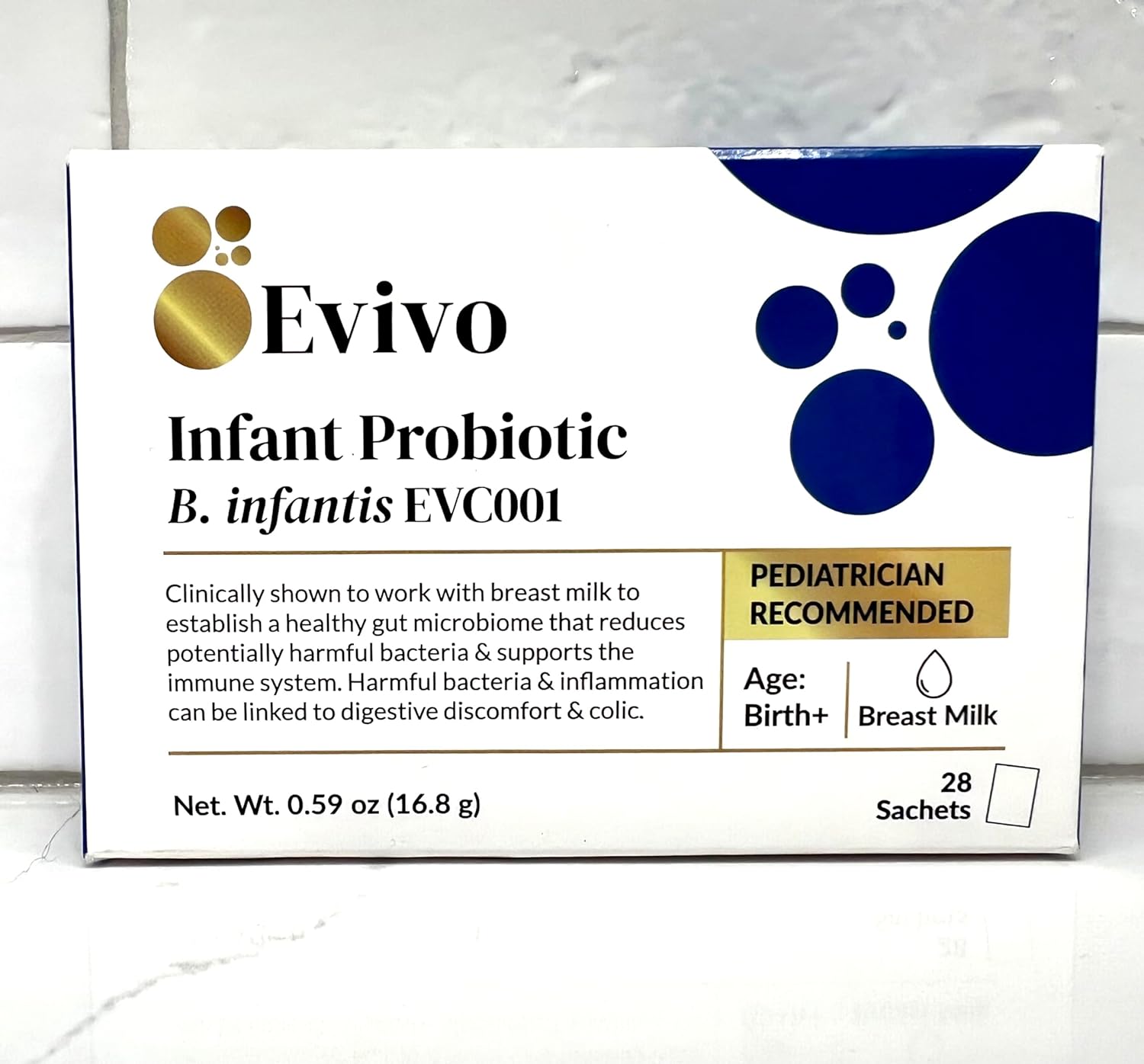 Evivo Award Winning Probiotic for Infants | Ages 0-36 Months | Helps with Colic Symptoms, Reflux, Constipation & Gas | Tasteless Powder (1month Supply) : Baby