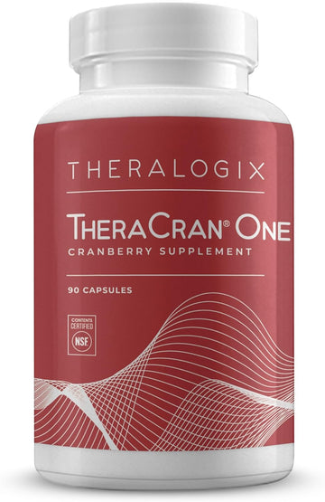 Theralogix TheraCran One Cranberry Capsules - 90-Day Supply - Cranberry Supplement for Men & Women - Cranberry Pills to Support Urinary Tract Health* - 36mg PACs per Capsule - NSF Certified - 90 Caps