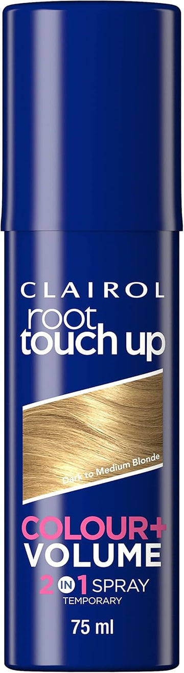 Clairol Root Touch Up Color + Volume 2 In 1 Spray Dark To Medium Blonde, 75Ml