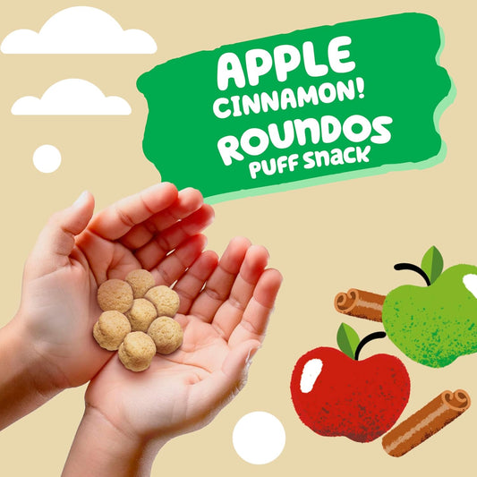Get'Ems! From Gerber Apple Cinnamon Roundos Puffs Snacks, Kids Snack Made With Whole Grain Quinoa, Calcium To Support Strong Bones - 5 Pack