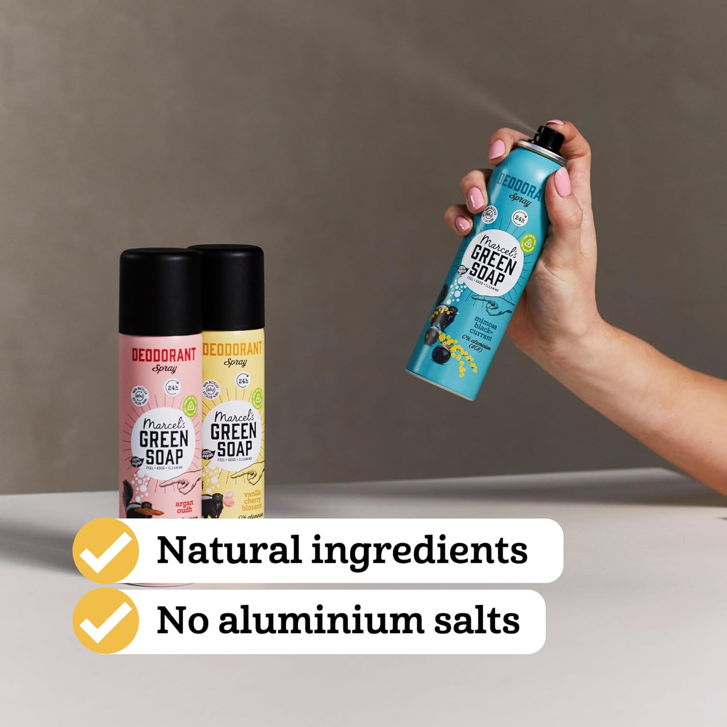 Marcel's Green Soap Anti-perspirant Deodorant Spray Vanilla & Cherry Blossom - Aluminium Free and Microplastic Free Formula - Vegan : Amazon.co.uk: Health & Personal Care