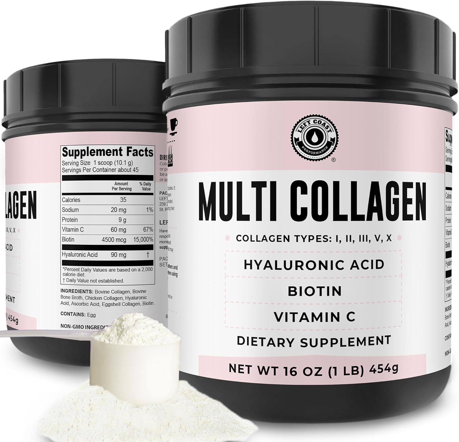 Multi Collagen Peptides Powder Types I, Ii, Iii, V, X Multi Collagen Protein Powder With Hyaluronic Acid, Biotin, Vitamin C, For Skin Hair Nails Joints And Gut Health - Keto, Non-Gmo Supplement