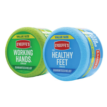 O'Keeffe'S Working Hands Hand Cream, 6.8 Ounce Jar And Healthy Feet Foot Cream, 6.4 Ounce Jar